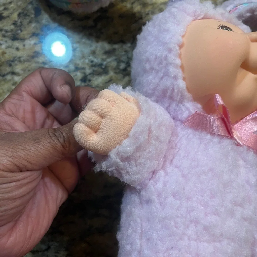 Cabbage Patch Kids Cuties Pink Bunny Rabbit Plush Doll‎ Floral Ears 10 Inch